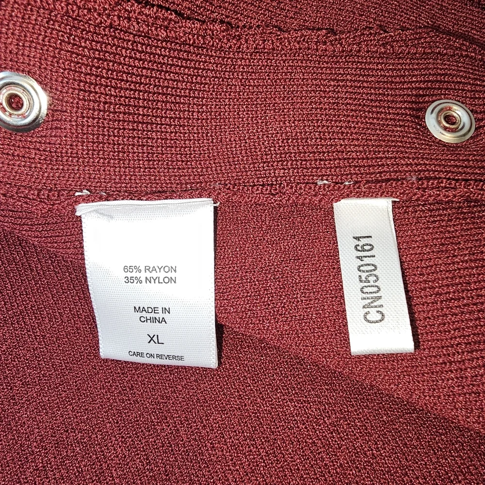 New York & Company Burgundy/Wine Sleeveless Knit Dress Size XL - Picture 4 of 5